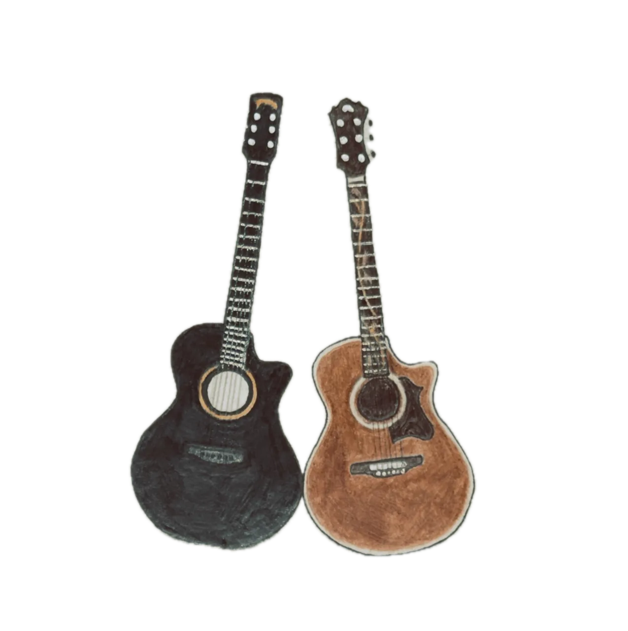 Two guitars used by LARC members