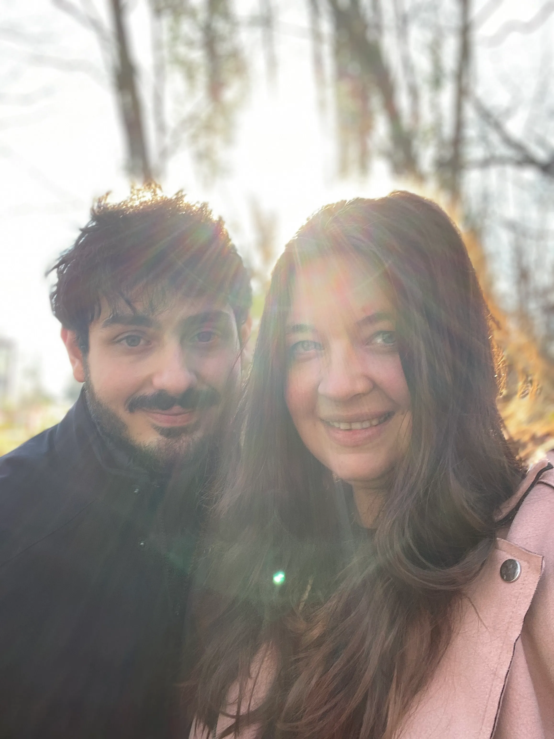 The two members of LARC outdoors in the sunlight
